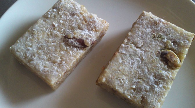 Vegan Snack: Almonds & Pistachio Genmai (Whole Brown Rice) O-Mochi (Rice cakes) by Ando Rice Shop in Shizuoka City!