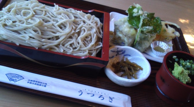 Soba/Buckwheat Noodles and Wasabi Leaf Tempura at Utsurogi, Utogi, Shizuoka City, the Birthplace of Wasabi!