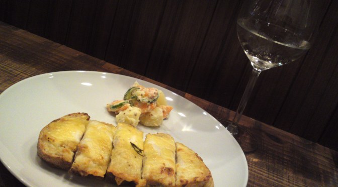 Croque-Monsieur & Sanwa Brewery Junmai Ginjo Hiyaoroshi at La Sommeliere Wine & Sake Bar in Shizuoka City!
